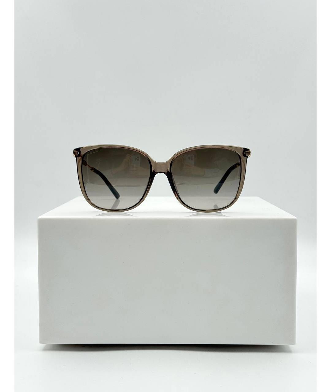 GUCCI Коричневые пластиковые солнцезащитные очки, фото 2