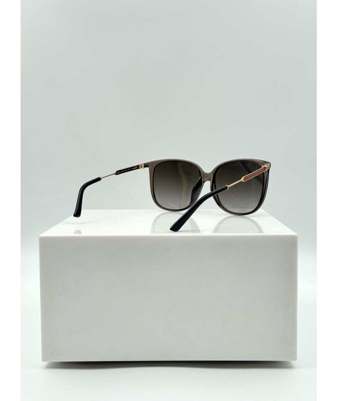 GUCCI Коричневые пластиковые солнцезащитные очки, фото 3