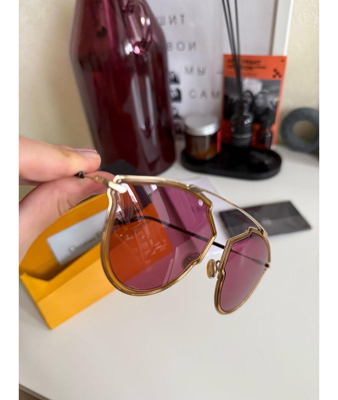 CHRISTIAN DIOR Розовые металлические солнцезащитные очки, фото 3