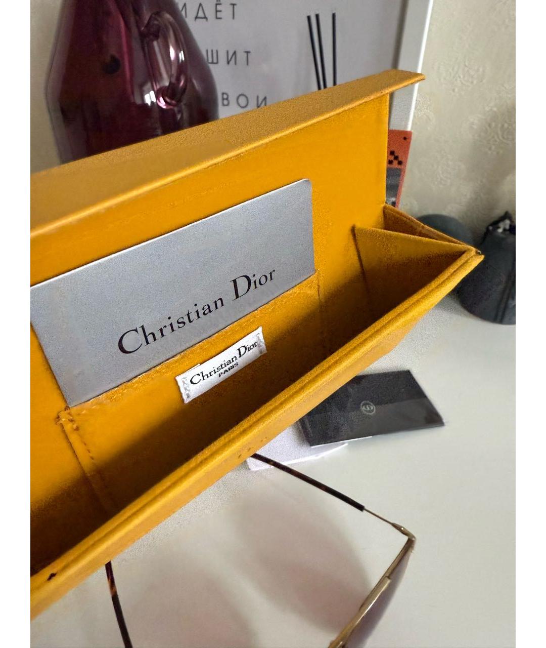 CHRISTIAN DIOR Розовые металлические солнцезащитные очки, фото 4