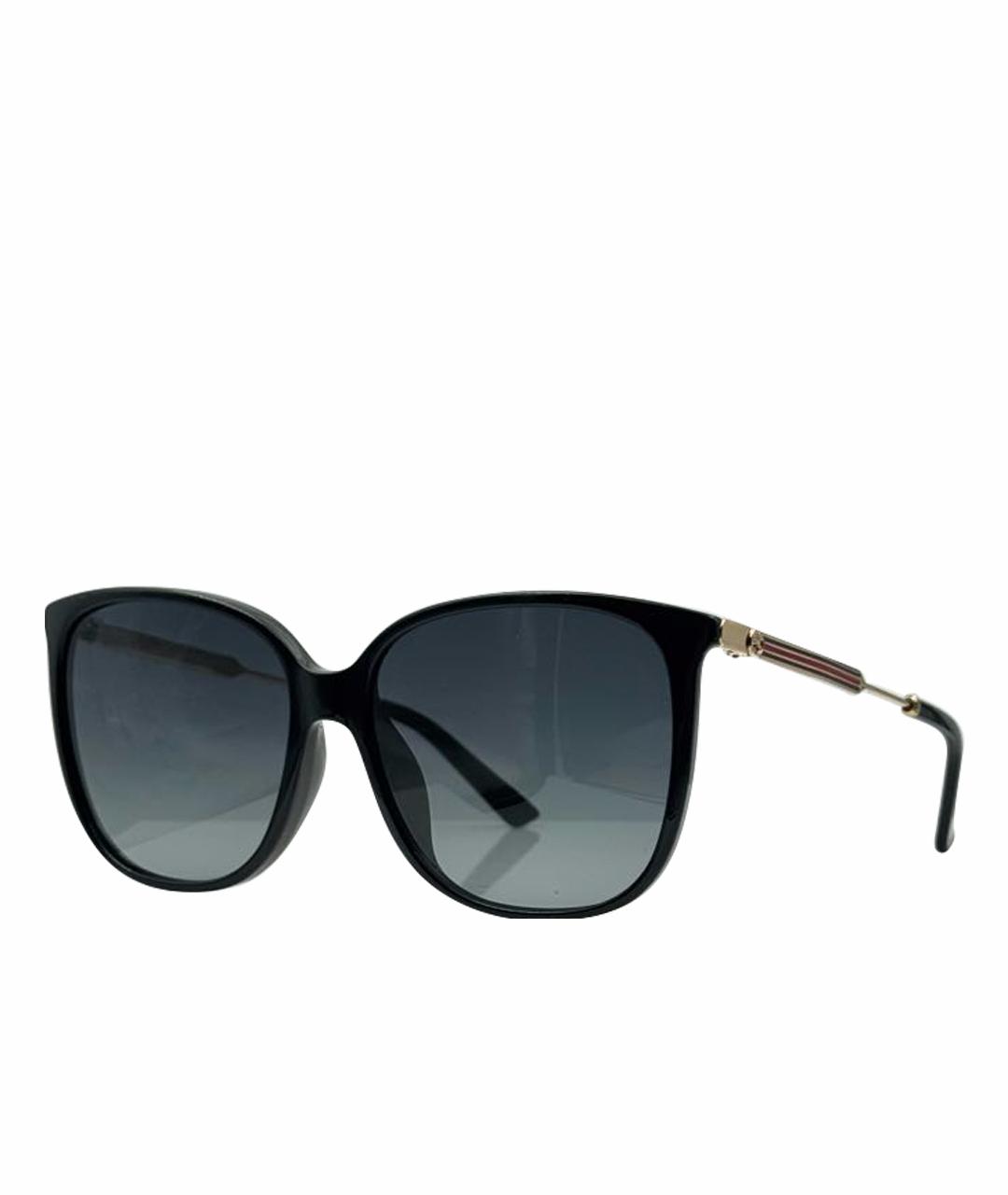 GUCCI Черные металлические солнцезащитные очки, фото 1