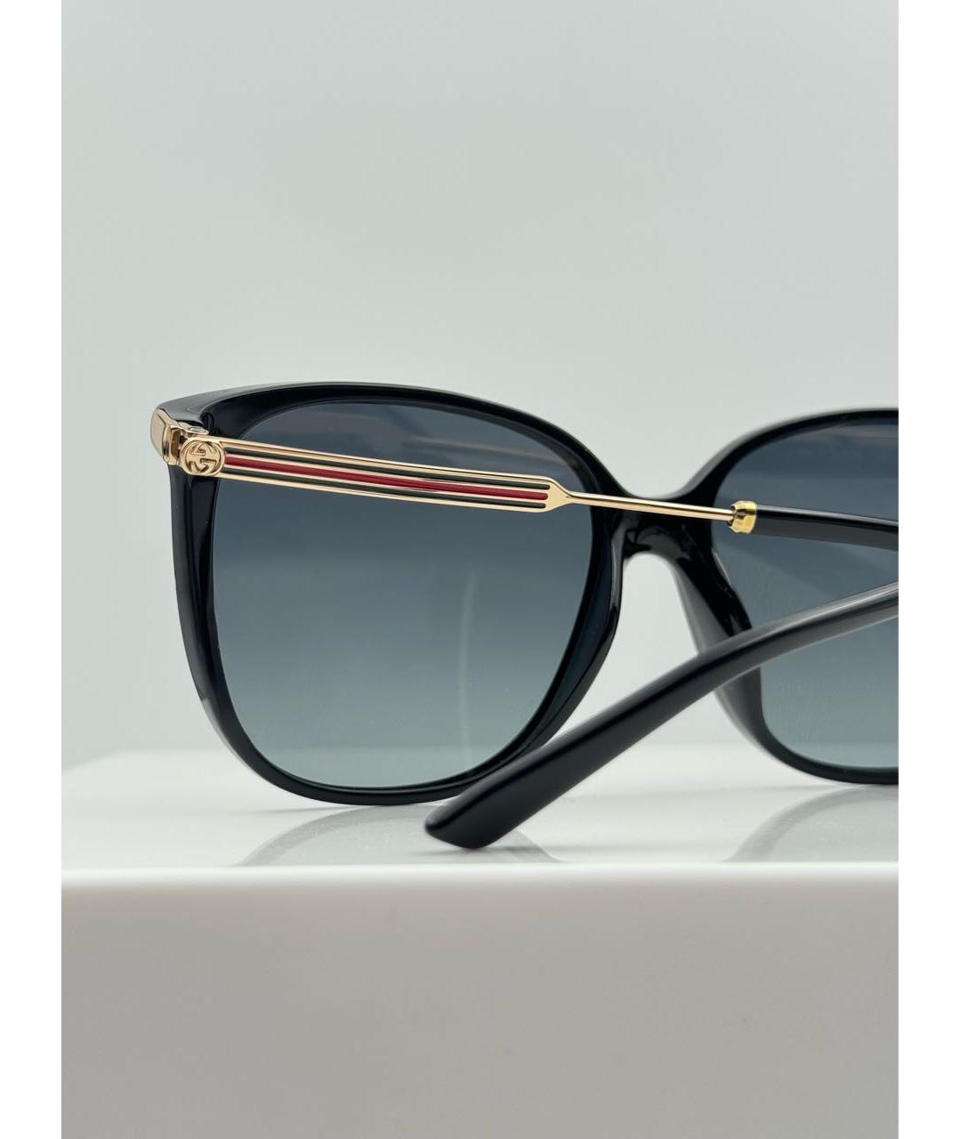 GUCCI Черные металлические солнцезащитные очки, фото 4