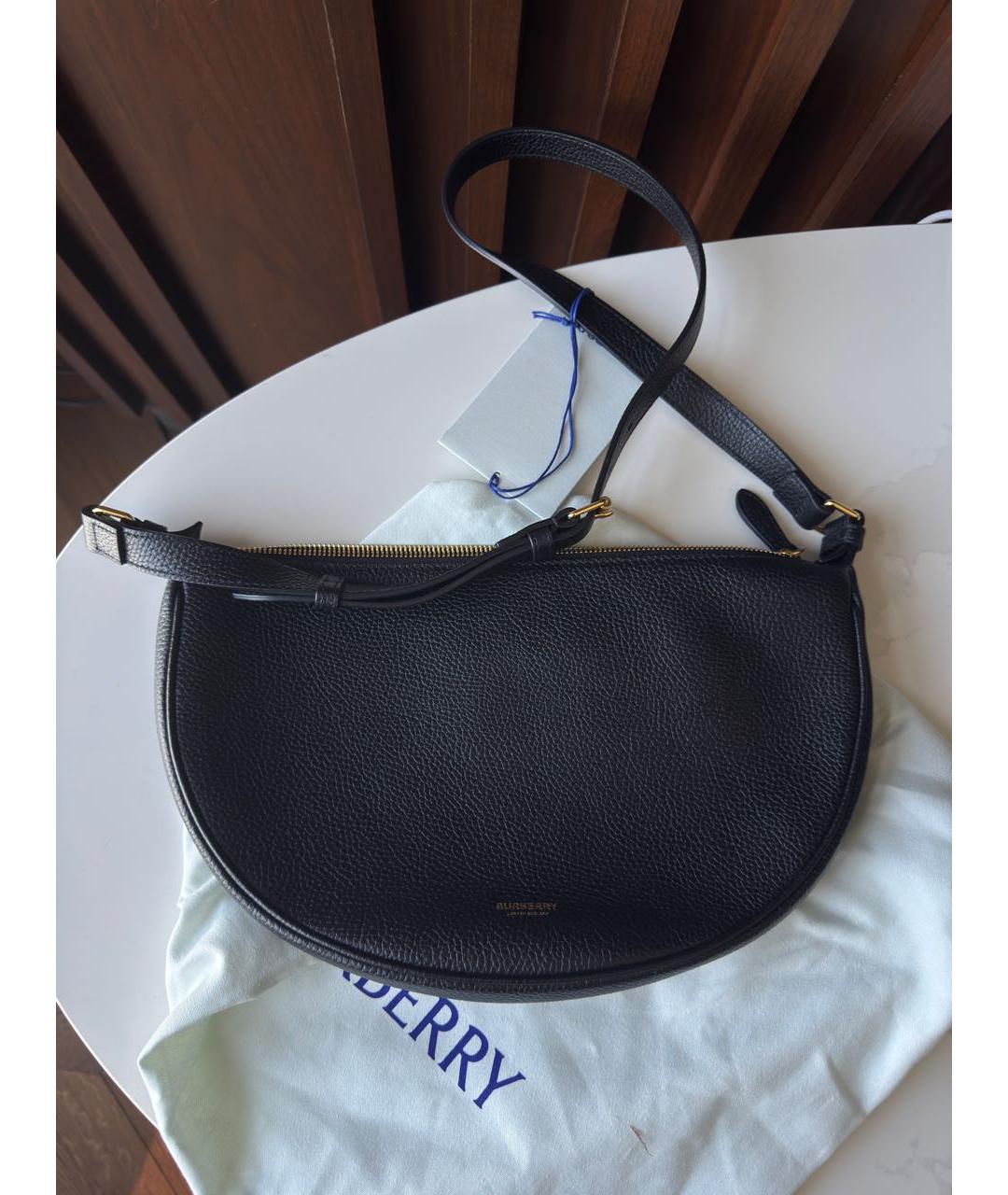 BURBERRY Черная кожаная сумка через плечо, фото 3
