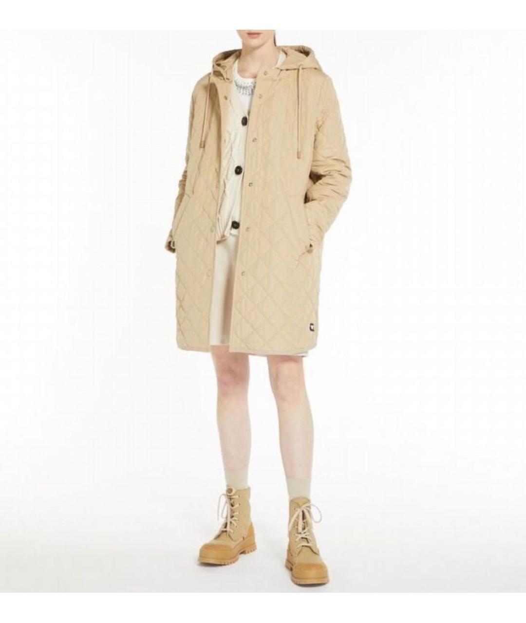 WEEKEND MAX MARA Бежевая полиэстеровая куртка, фото 6
