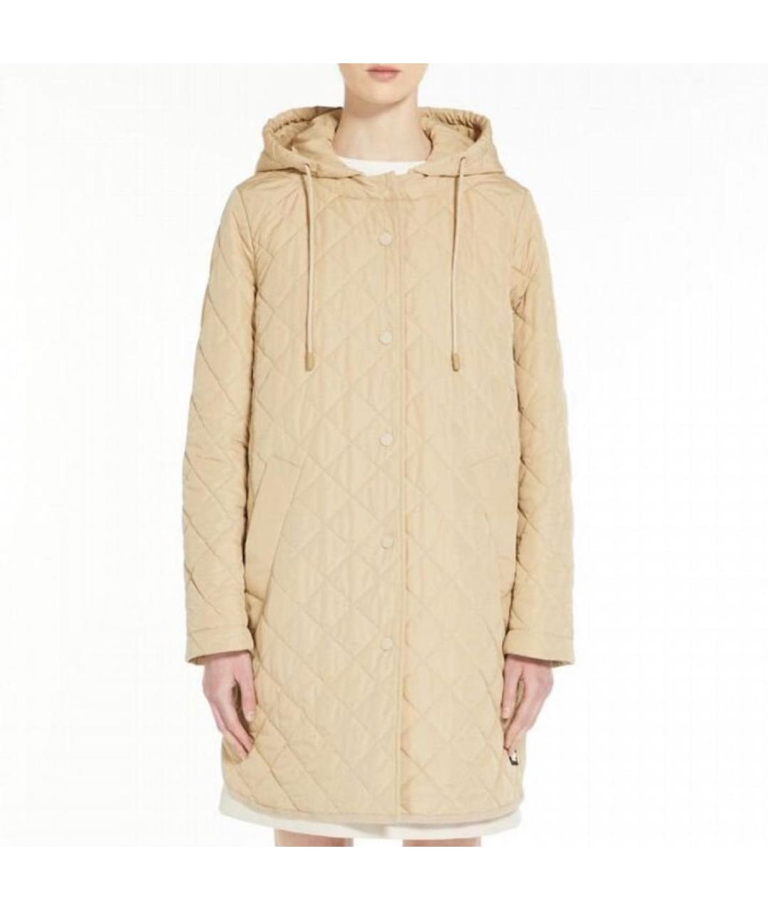 WEEKEND MAX MARA Бежевая полиэстеровая куртка, фото 4