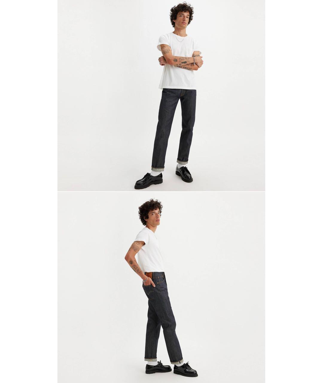 LEVI'S Темно-синие хлопковые прямые джинсы, фото 5