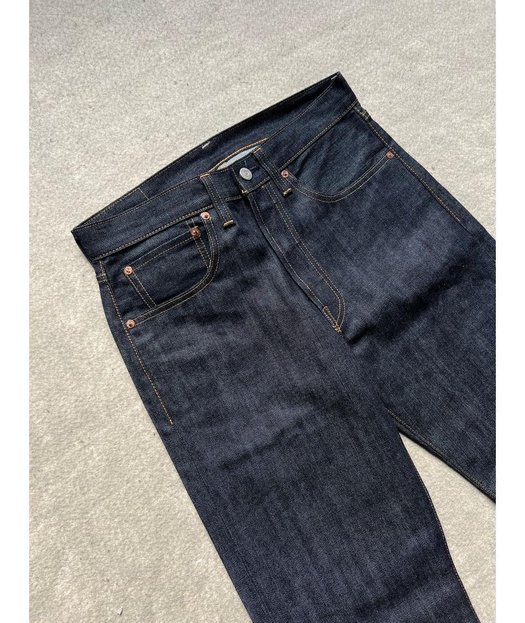 LEVI'S Темно-синие хлопковые прямые джинсы, фото 4