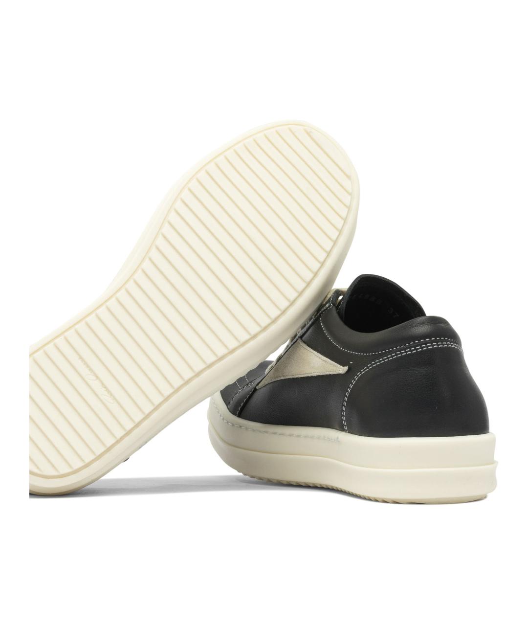 RICK OWENS Черные кожаные кеды, фото 5