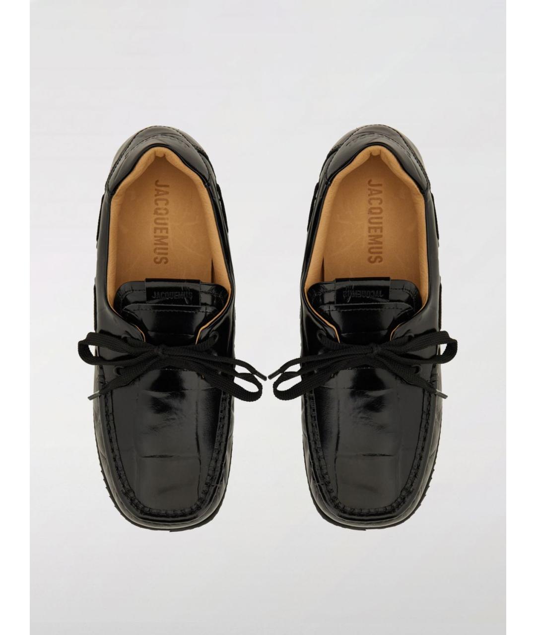 JACQUEMUS Черные лоферы из лакированной кожи, фото 4
