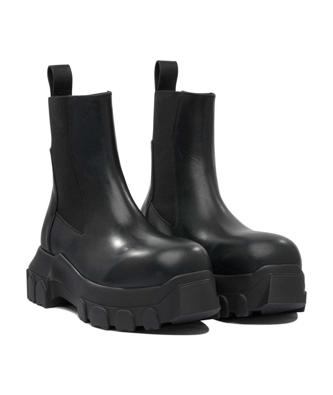 RICK OWENS Черные кожаные ботинки, фото 2