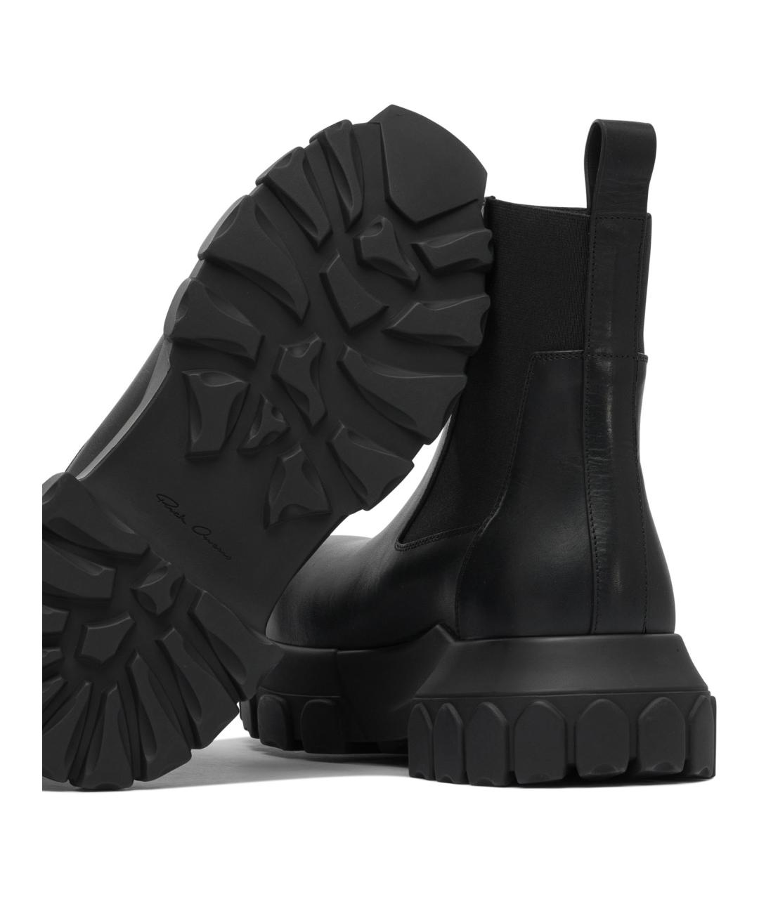 RICK OWENS Черные кожаные ботинки, фото 5