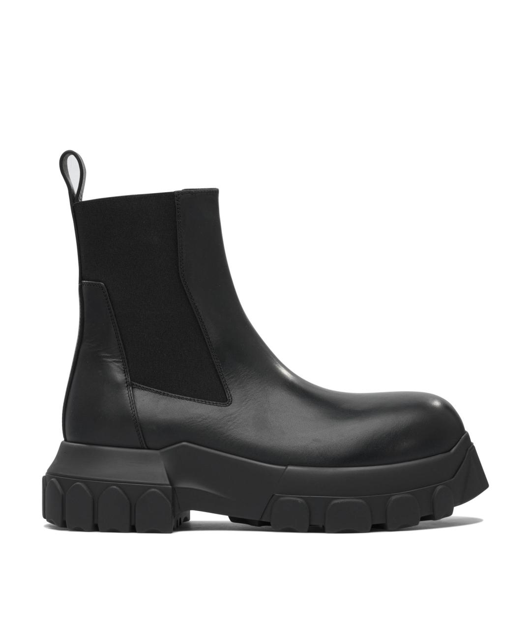 RICK OWENS Черные кожаные ботинки, фото 1