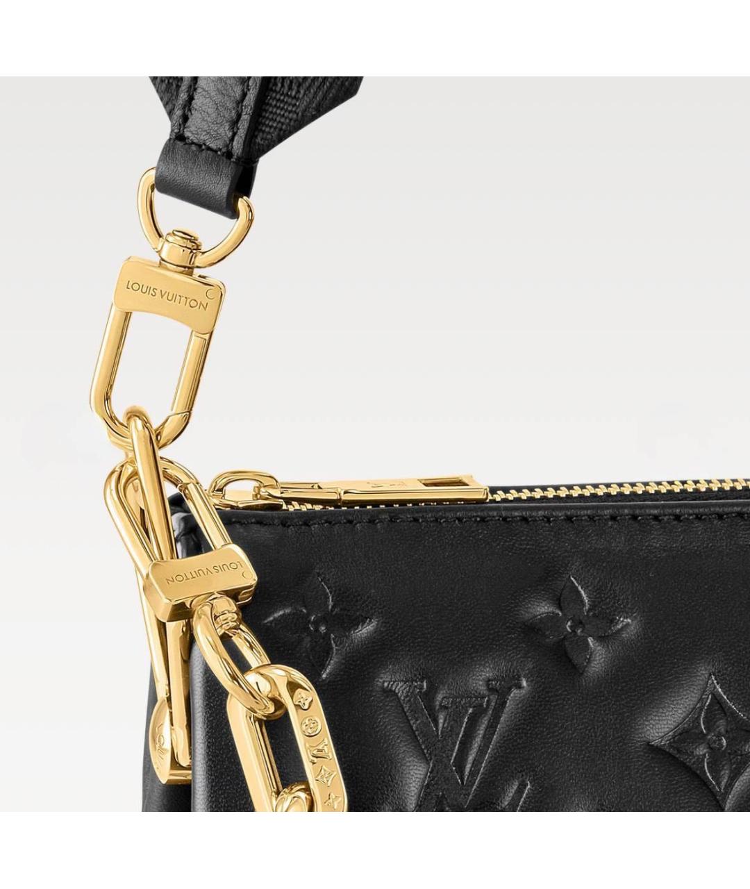 LOUIS VUITTON Черная кожаная сумка с короткими ручками, фото 6