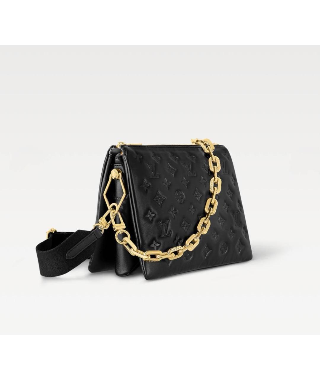 LOUIS VUITTON Черная кожаная сумка с короткими ручками, фото 2