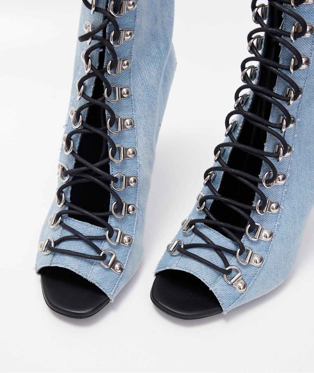 BALMAIN Голубые текстильные ботильоны, фото 6