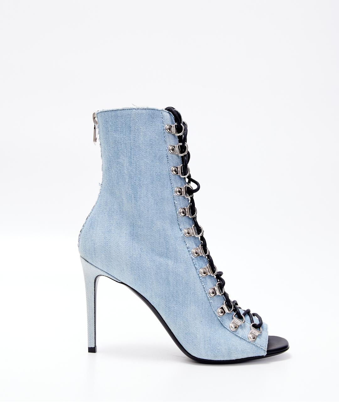 BALMAIN Голубые текстильные ботильоны, фото 8