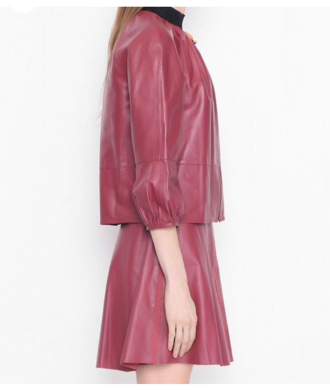 MAX MARA Бордовая кожаная куртка, фото 5