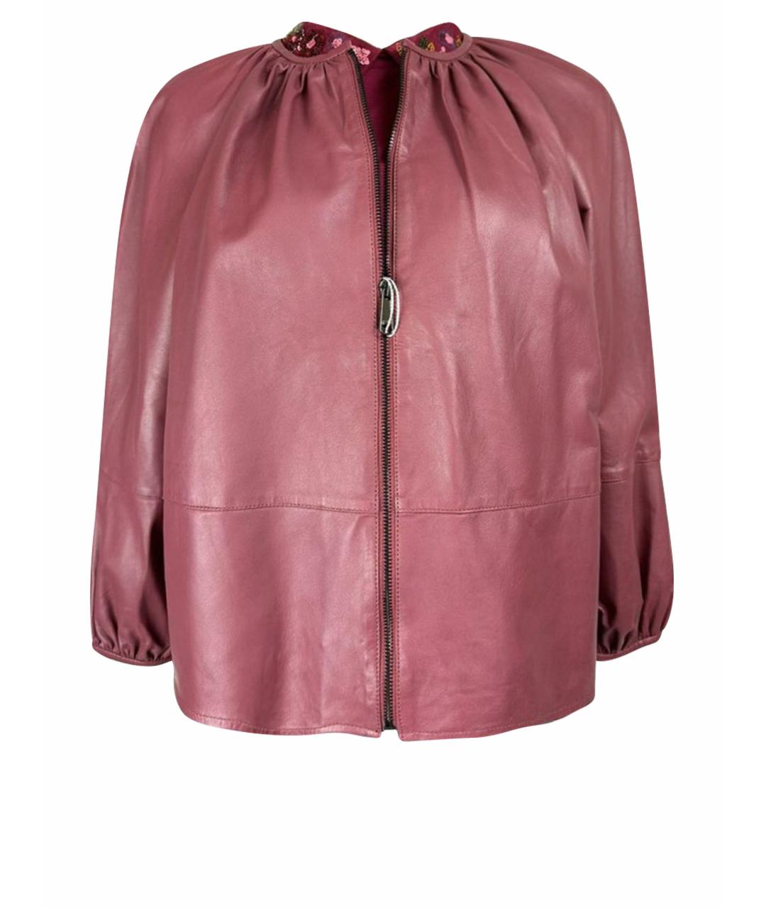 MAX MARA Бордовая кожаная куртка, фото 1