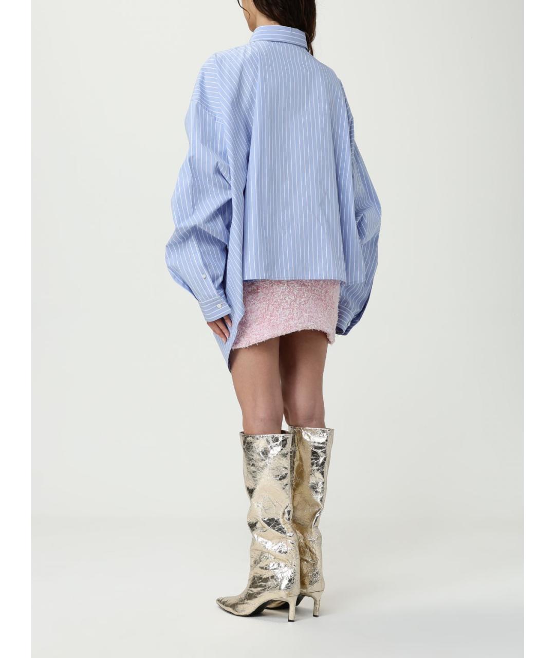 BALENCIAGA Голубая хлопковая рубашка, фото 4