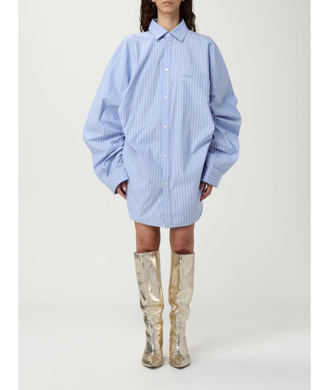 BALENCIAGA Голубая хлопковая рубашка, фото 2