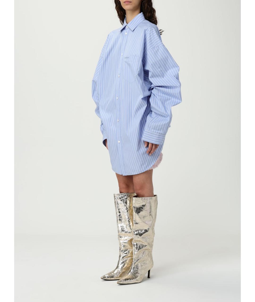 BALENCIAGA Голубая хлопковая рубашка, фото 5