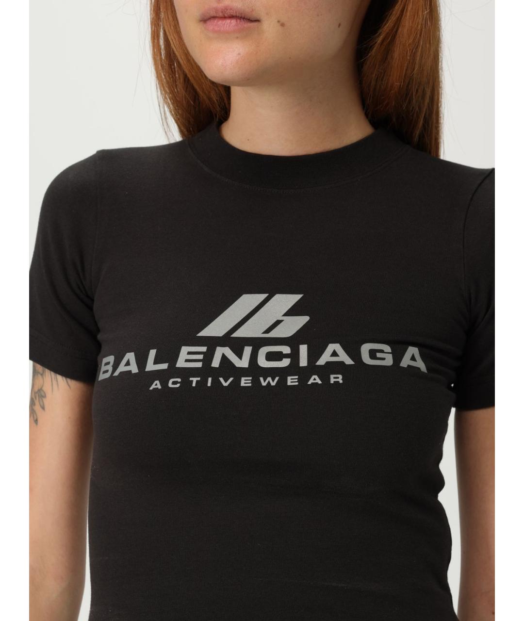 BALENCIAGA Коричневая хлопковая футболка, фото 6
