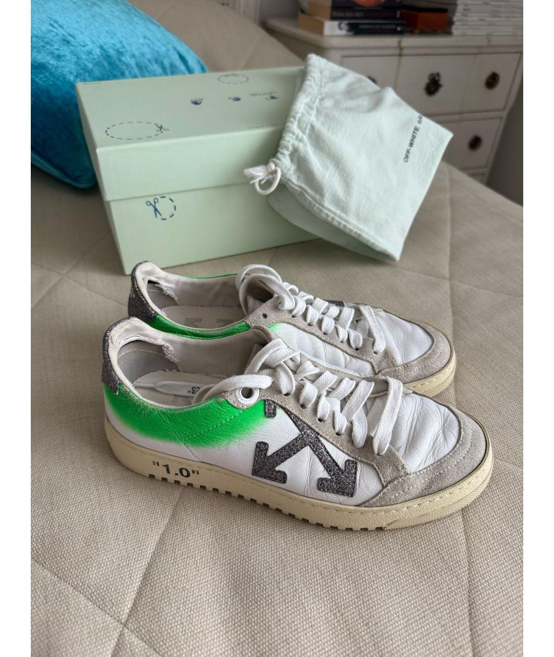 OFF-WHITE Белые кожаные кеды, фото 5