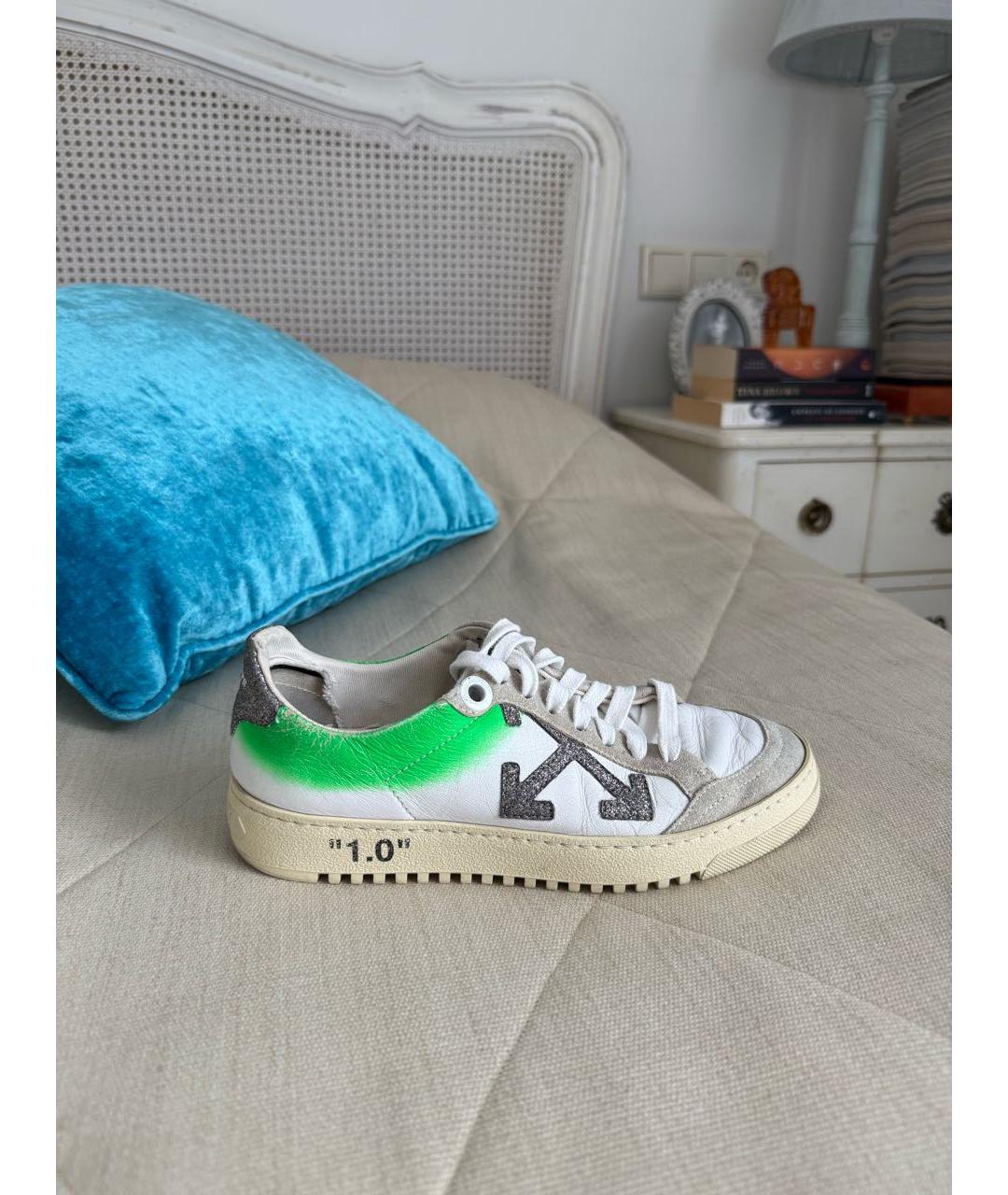 OFF-WHITE Белые кожаные кеды, фото 9