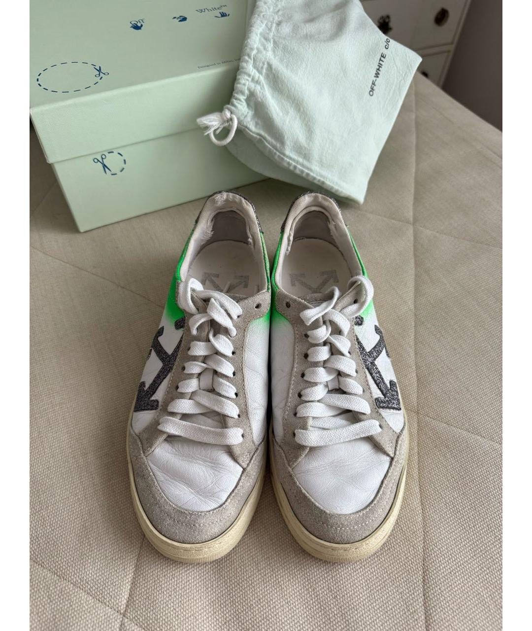 OFF-WHITE Белые кожаные кеды, фото 2