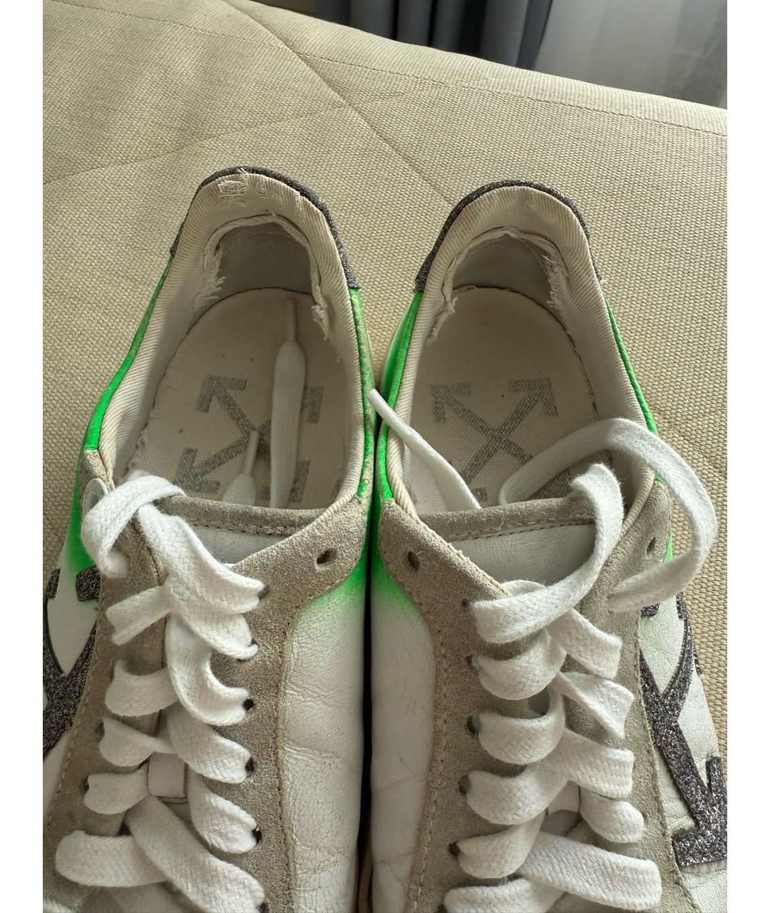 OFF-WHITE Белые кожаные кеды, фото 3