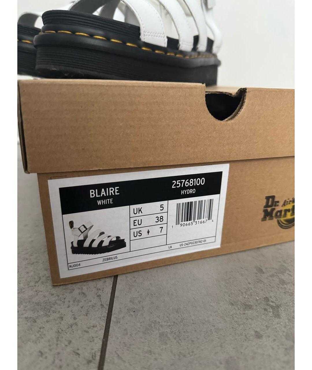 DR. MARTENS Белые кожаные сандалии, фото 5