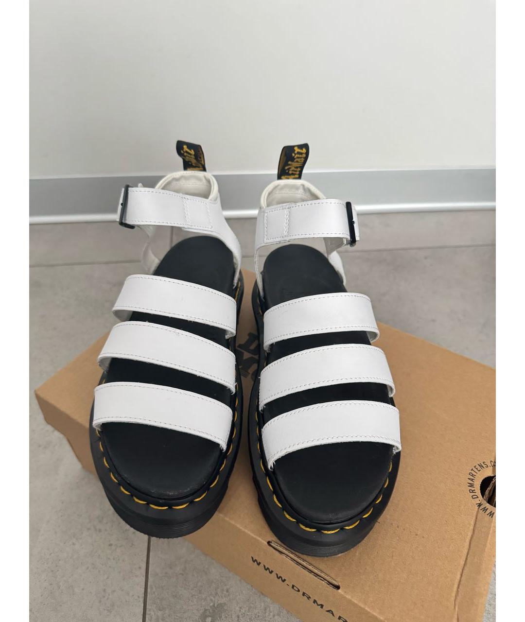 DR. MARTENS Белые кожаные сандалии, фото 2
