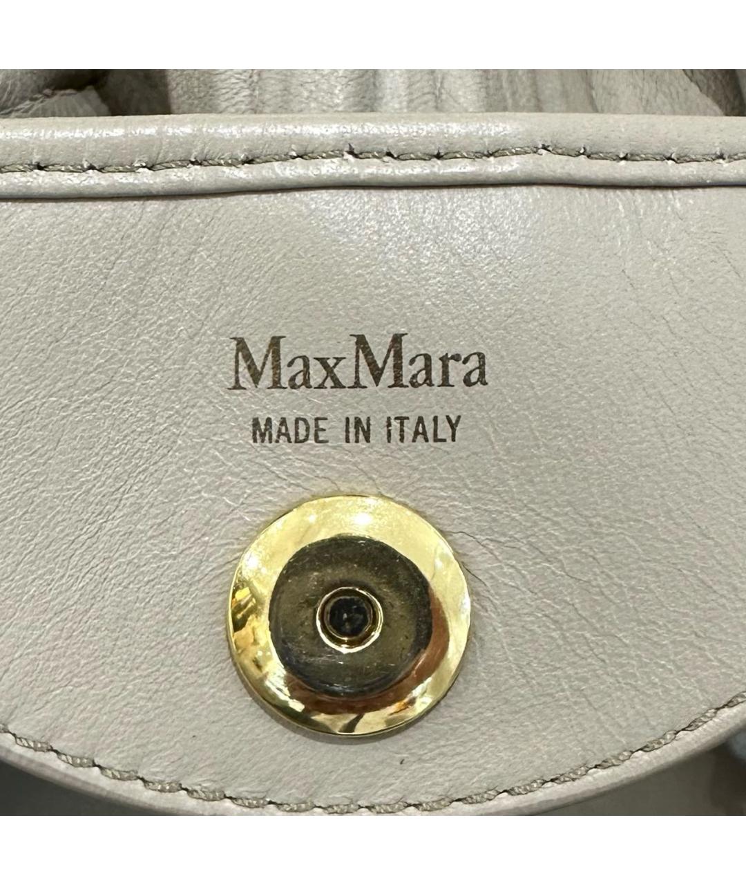 'S MAX MARA Бежевая кожаная сумка тоут, фото 6