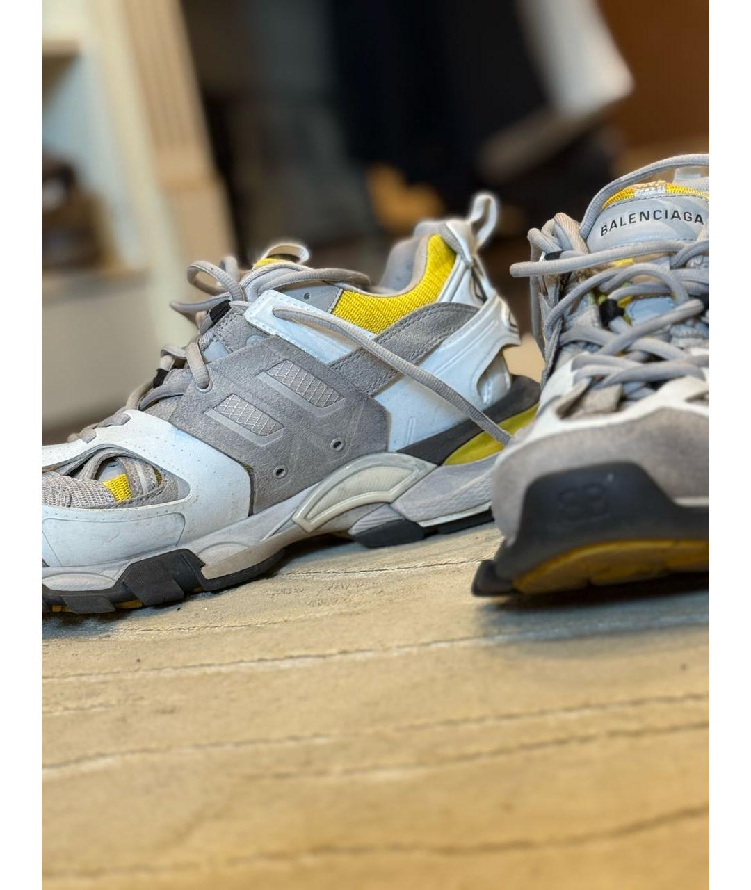 BALENCIAGA Серые бархатные высокие кроссовки / кеды, фото 4