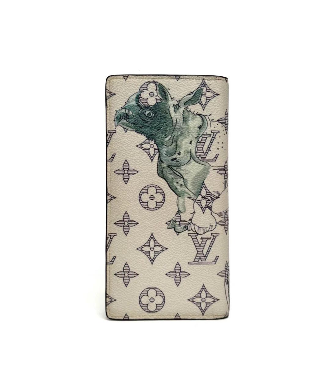 LOUIS VUITTON Бежевый кожаный кошелек, фото 3