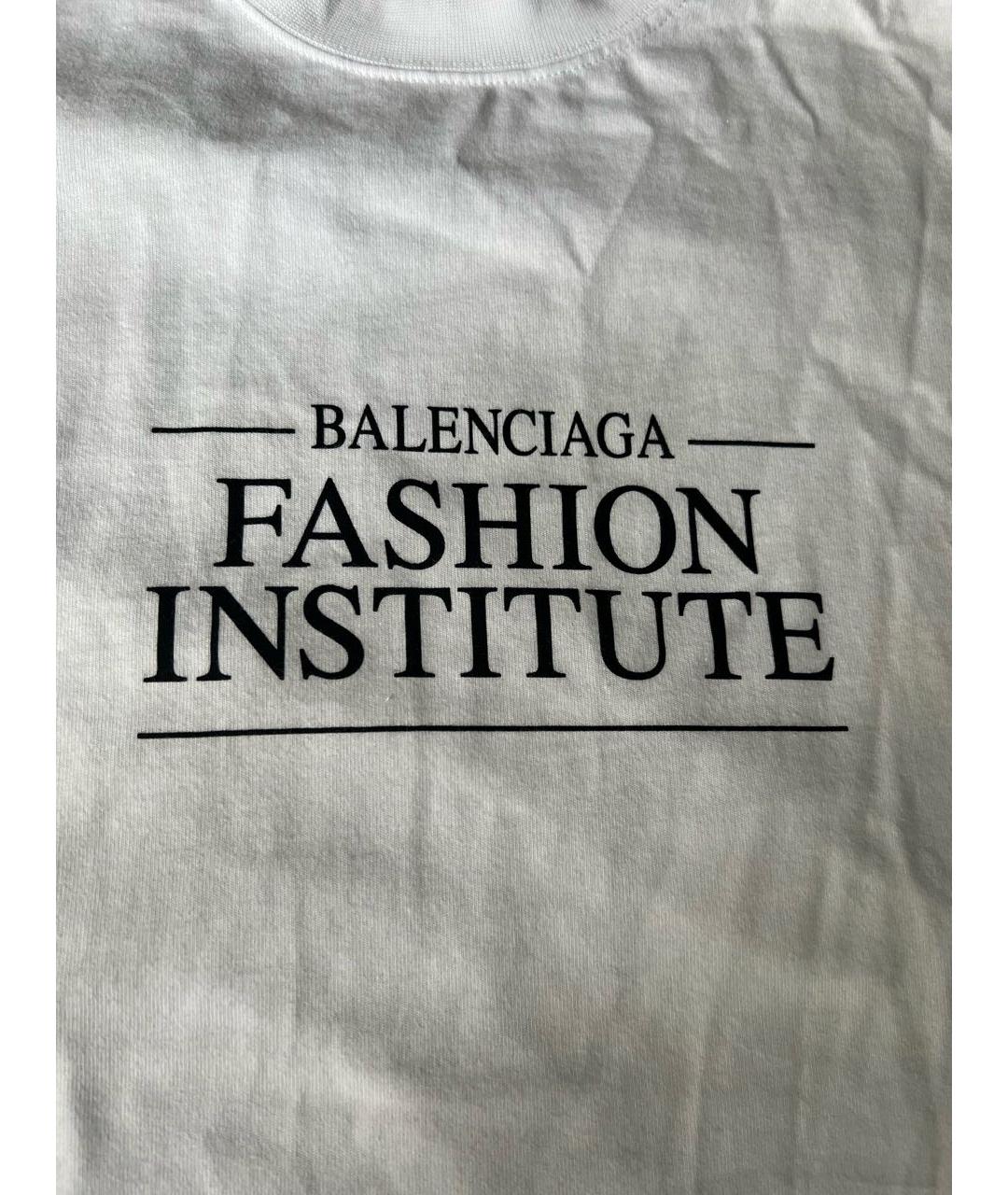 BALENCIAGA Белая хлопковая футболка, фото 3