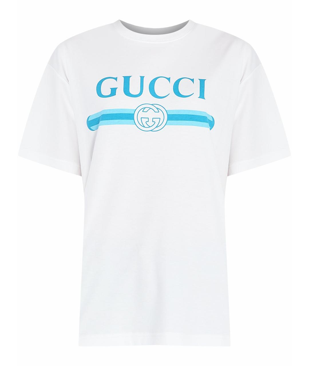 GUCCI Белая хлопковая футболка, фото 1