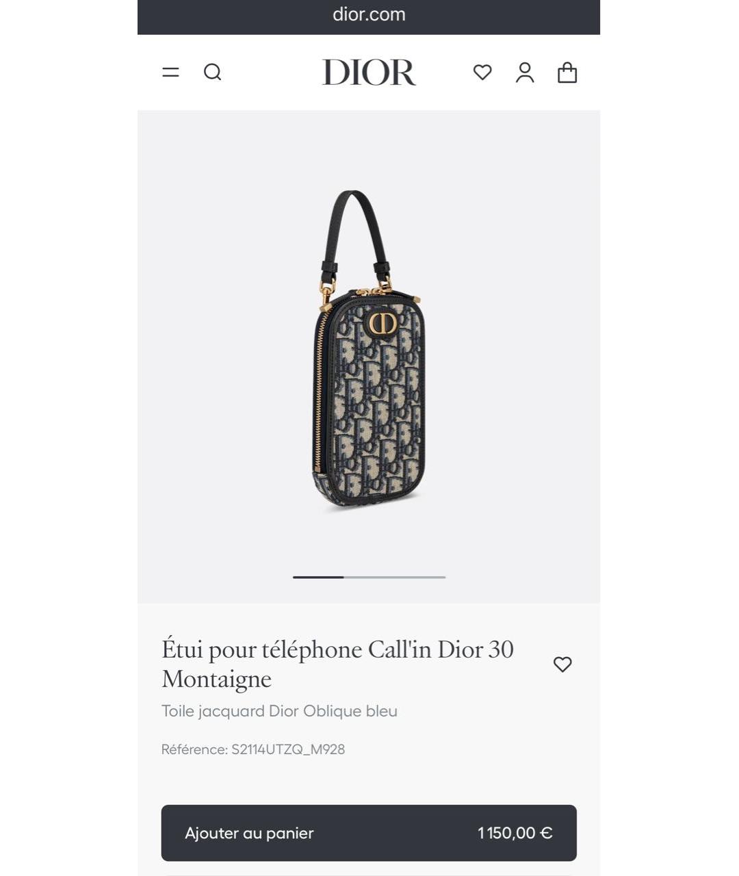 CHRISTIAN DIOR Серая тканевая сумка через плечо, фото 8
