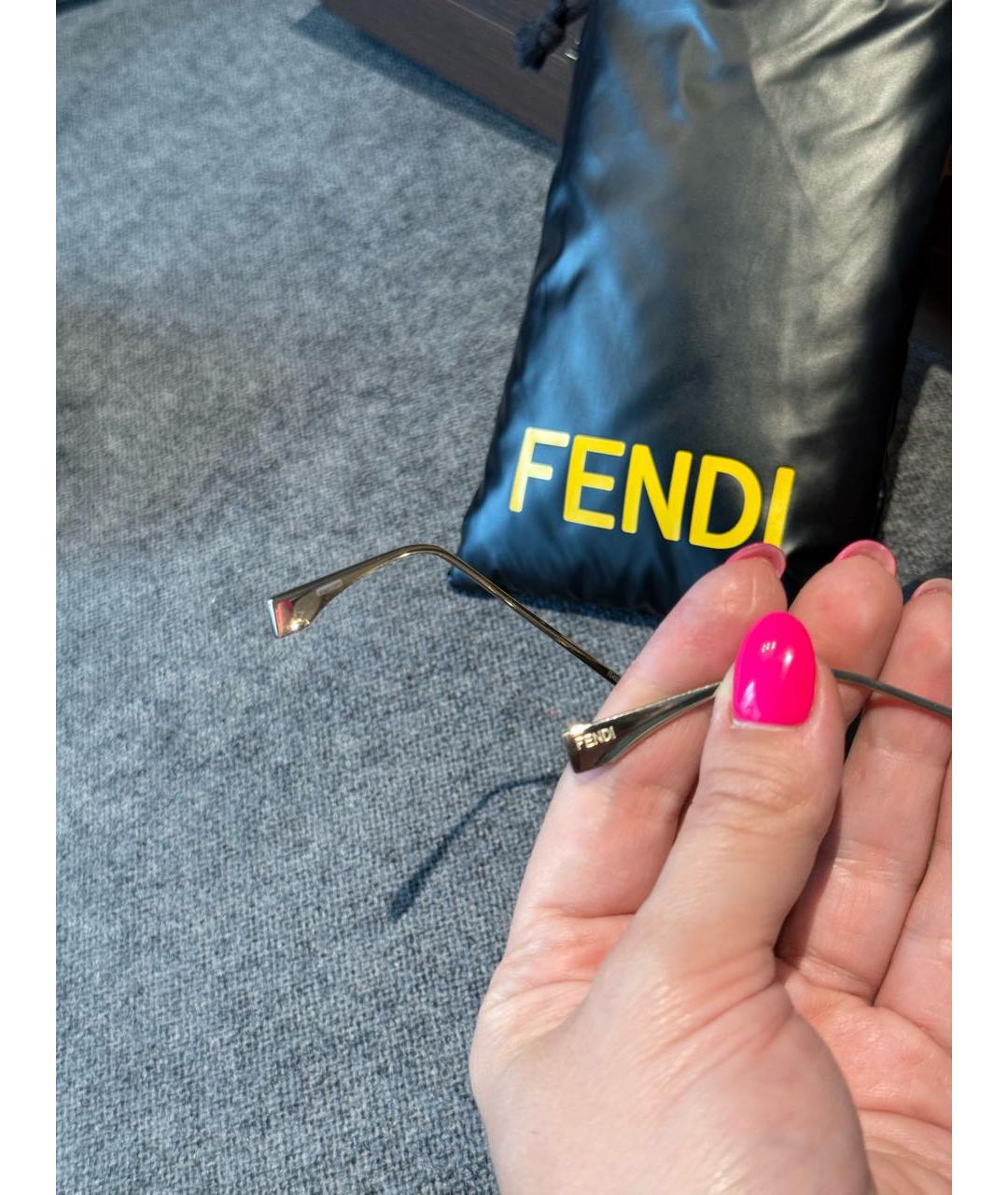 FENDI Черные металлические солнцезащитные очки, фото 4