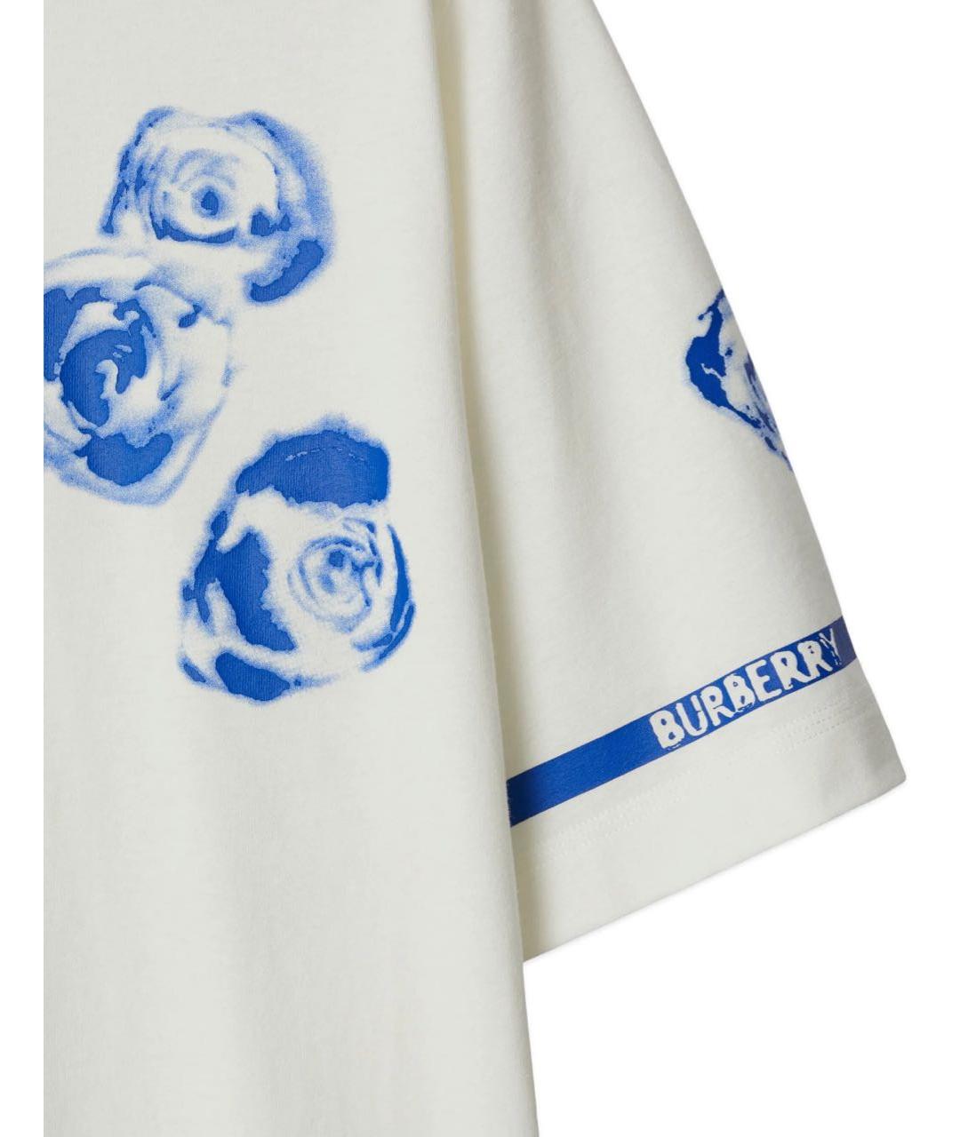 BURBERRY Белая хлопковая футболка, фото 4
