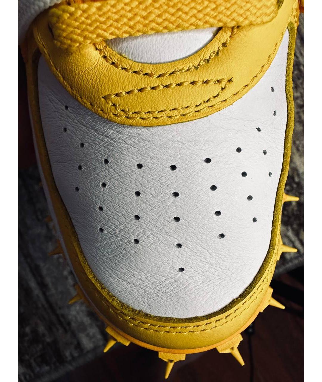 NIKE X OFF-WHITE Желтые высокие кроссовки / кеды из искусственной кожи, фото 5