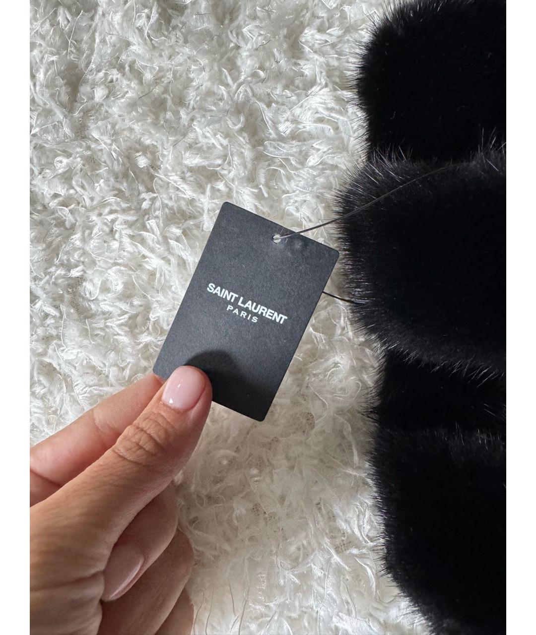 SAINT LAURENT Черные шлепанцы, фото 3