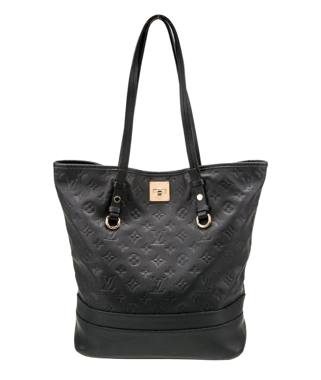 LOUIS VUITTON Темно-синяя кожаная сумка тоут, фото 9
