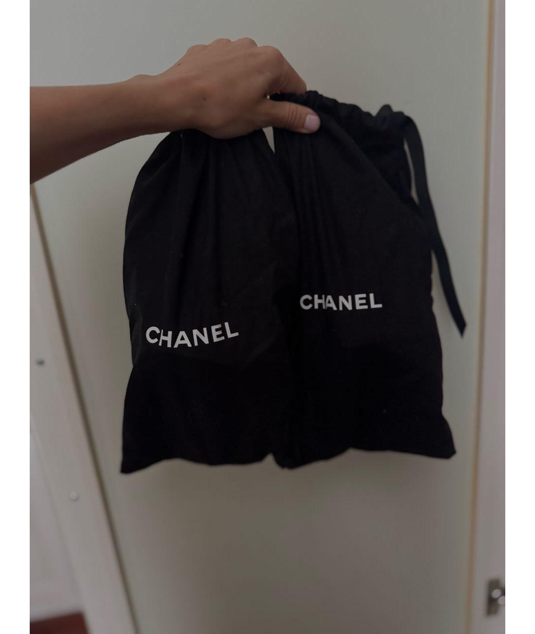 CHANEL Черные кожаные сандалии, фото 5