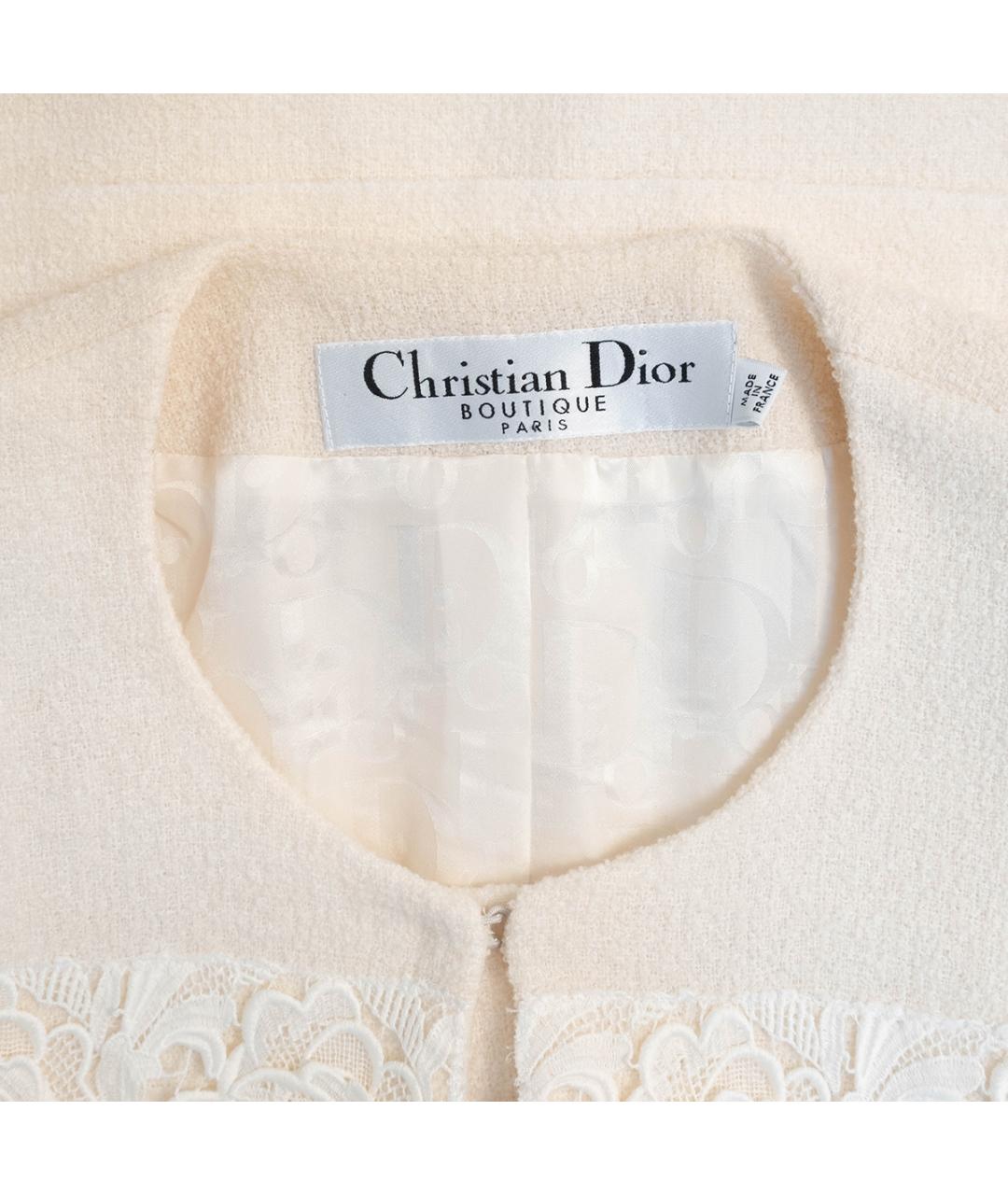 CHRISTIAN DIOR Белый шерстяной жакет/пиджак, фото 3