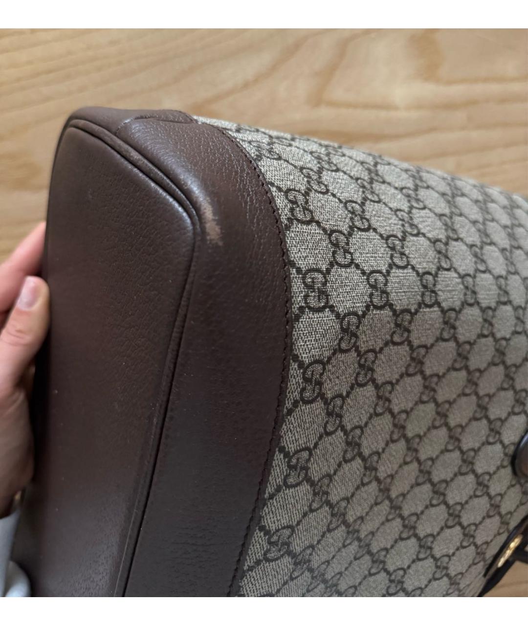 GUCCI Бежевая кожаная сумка тоут, фото 7
