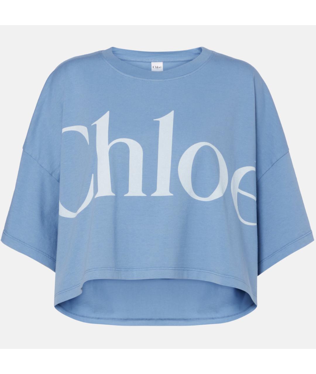 CHLOE Синяя хлопковая футболка, фото 7