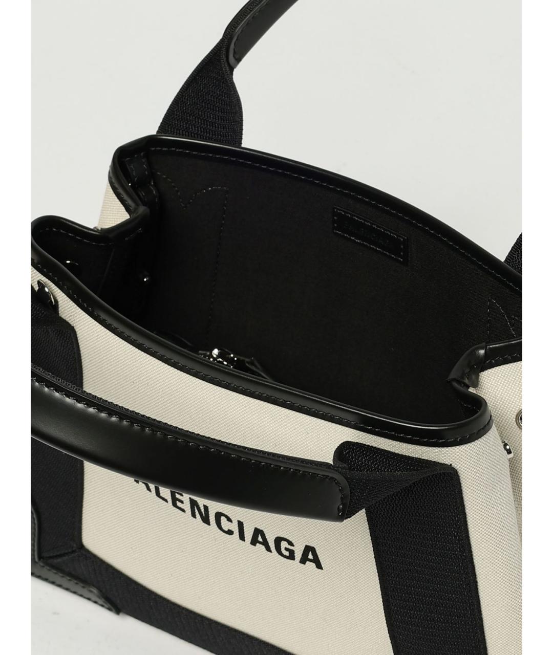 BALENCIAGA Бежевая тканевая сумка тоут, фото 5