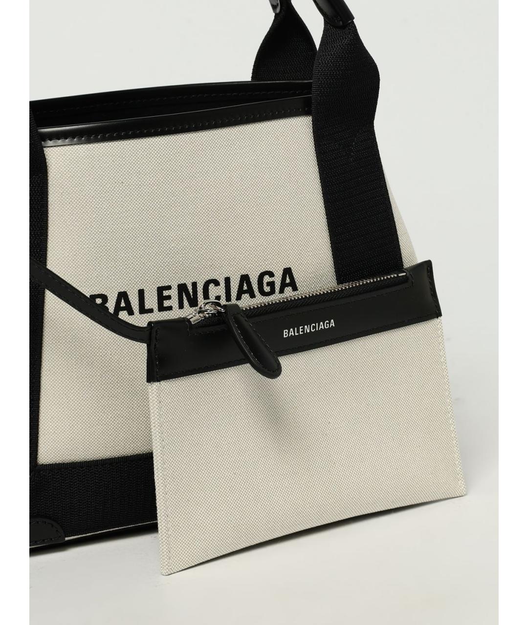 BALENCIAGA Бежевая тканевая сумка тоут, фото 4