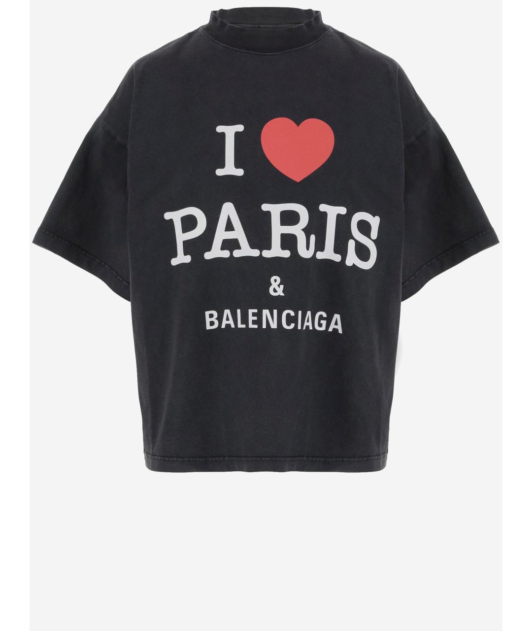BALENCIAGA Антрацитовая хлопковая футболка, фото 7